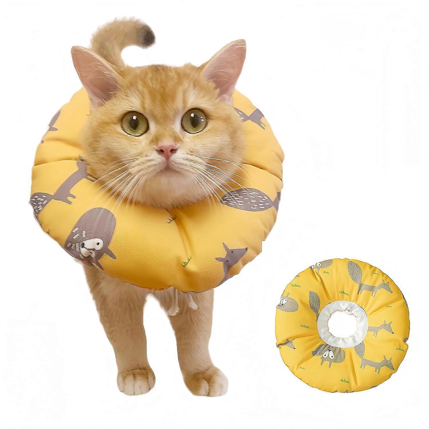 Adjustable Cat Cone Collar Soft, Waterproof Soft Cat Cone, Recovery Collar for Kitten After Surgery (Small)