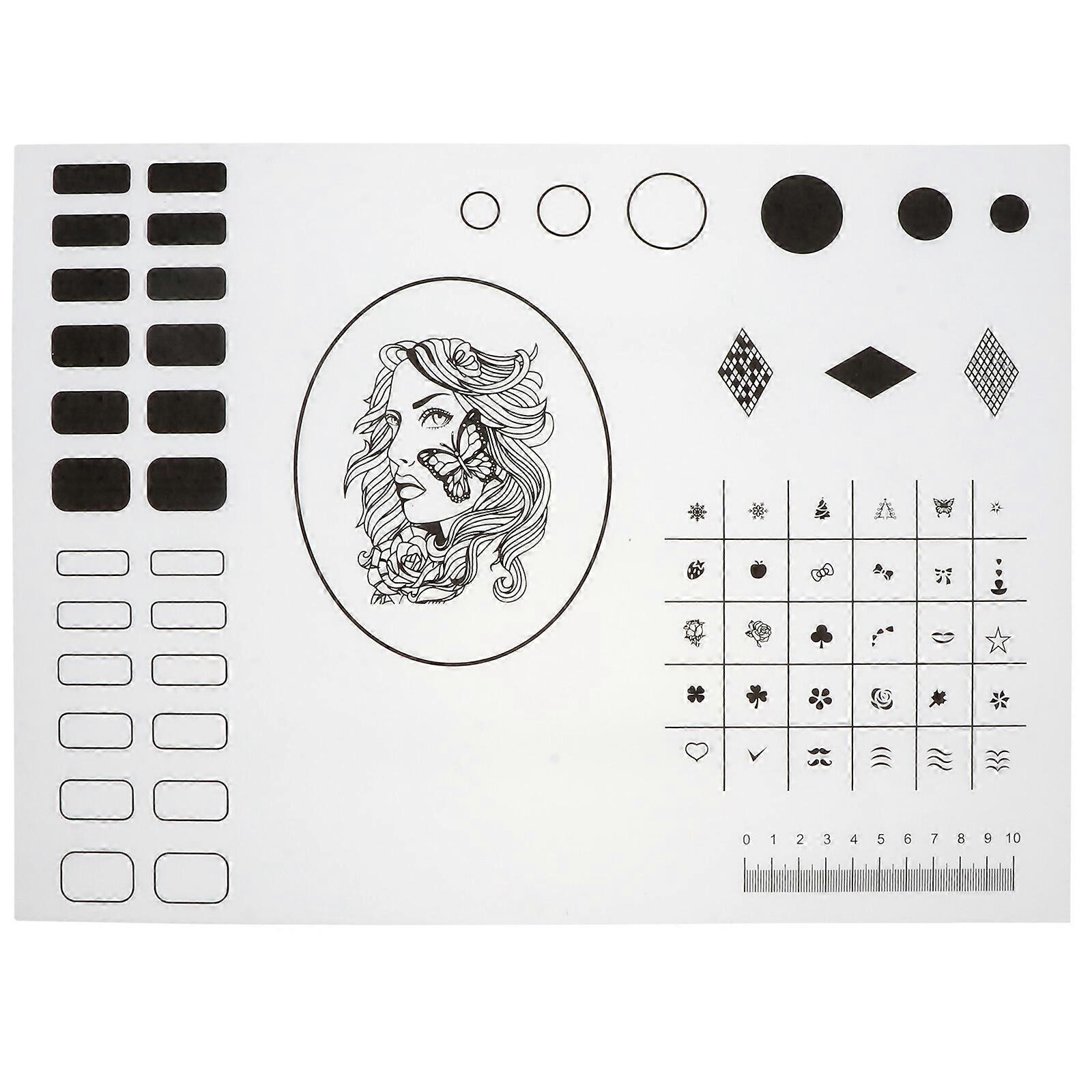 Acrylic Nail Training Mat Silicone Trainer Sheet for Application Practice