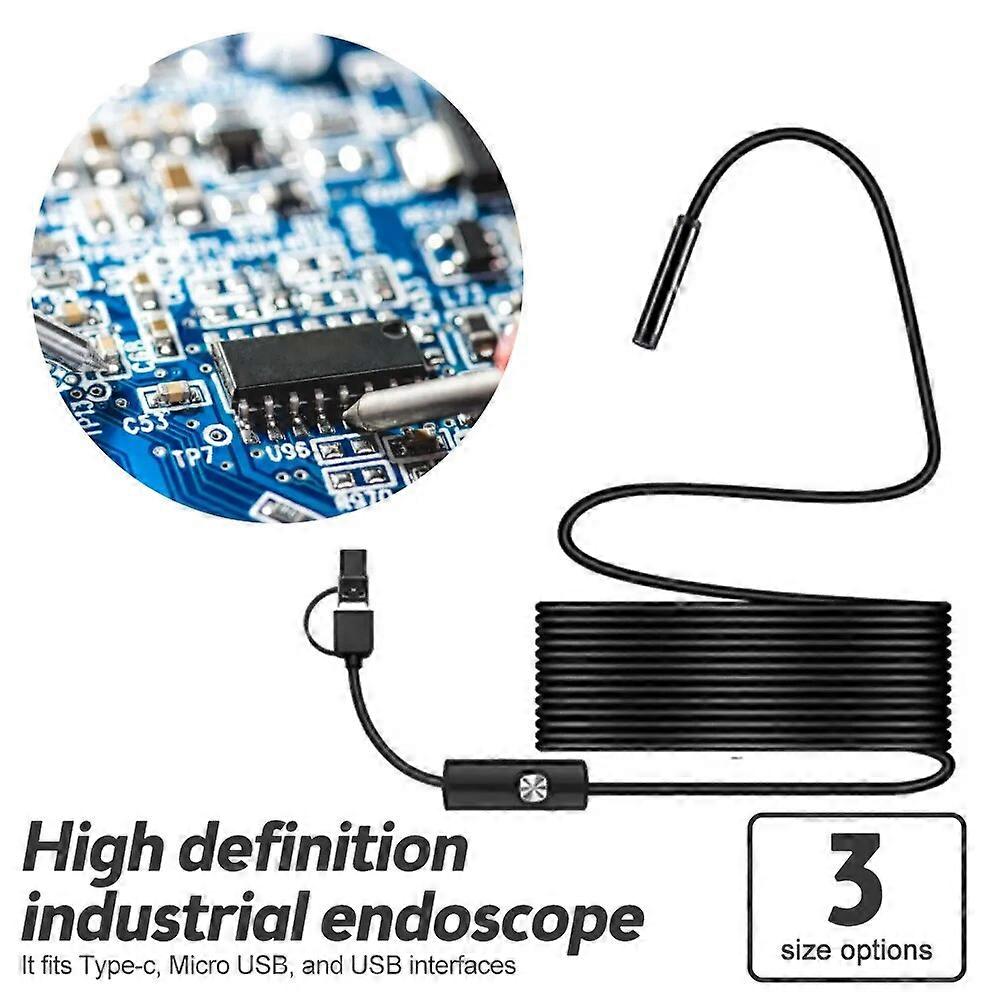Endoscope USB Android Endoscope Camera Waterproof HD Inspection Borescope Flexible Camera 5.5mm for Android PC Notebook 6 LED
