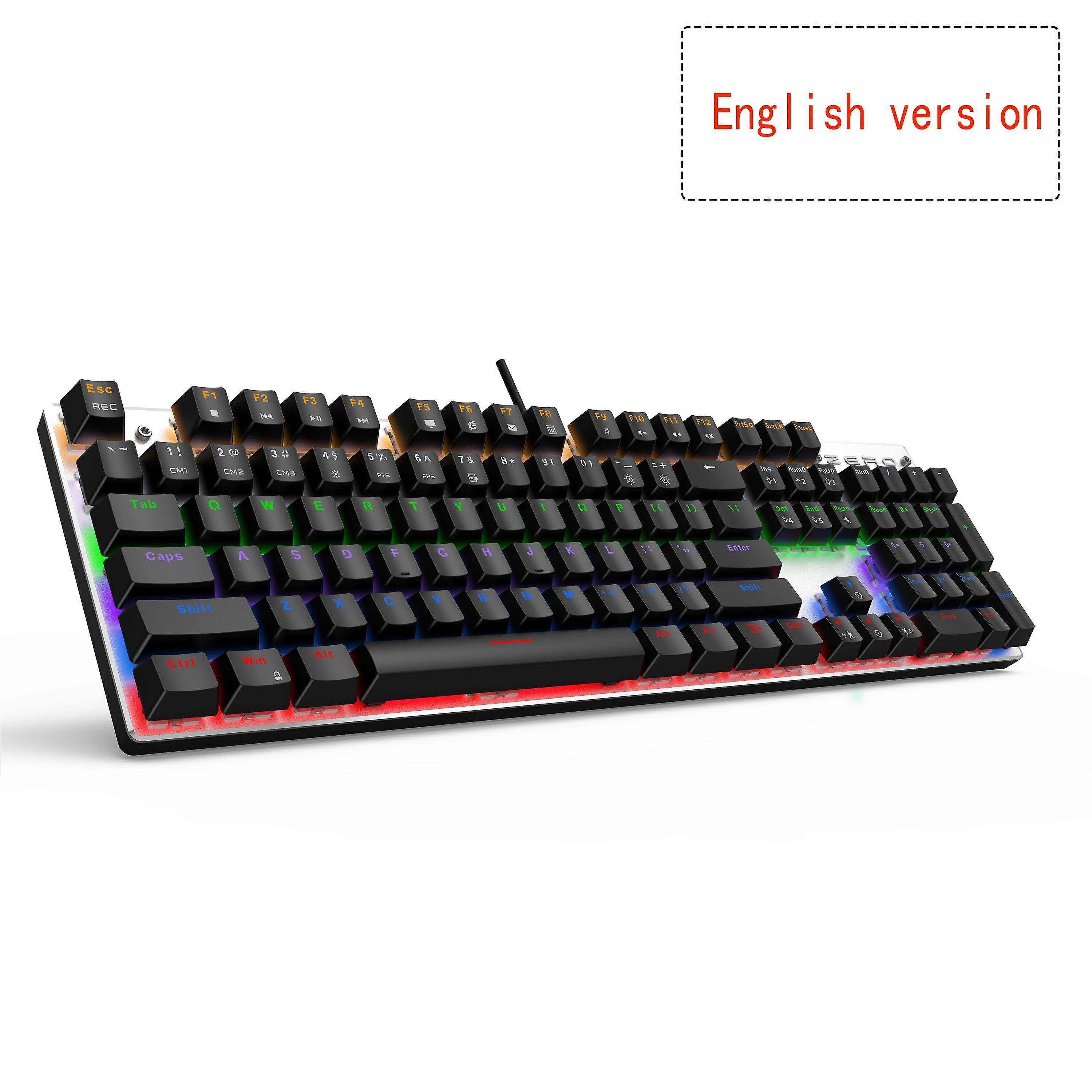 Metoo Gaming Mechanical Keyboard 87/104 Keys Red Switch Gaming Russian Keyboard for Laptop PC for Dedicated Gamers