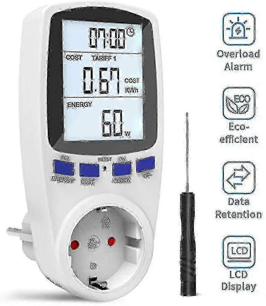 Energy Cost Meter, Digital Energy Cost Meter Electricity Meter With Large Lcd Screen And Electricity