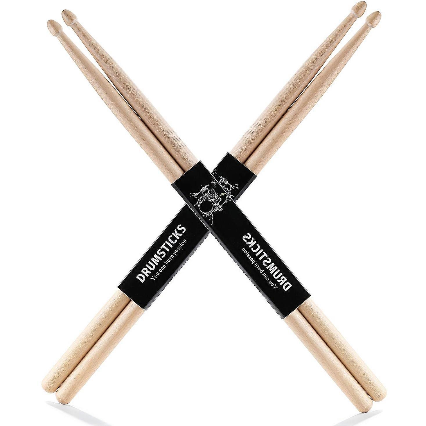 2 Pair Drum Sticks, 5A Classic Maple Drumsticks for Adults Kids and Beginners