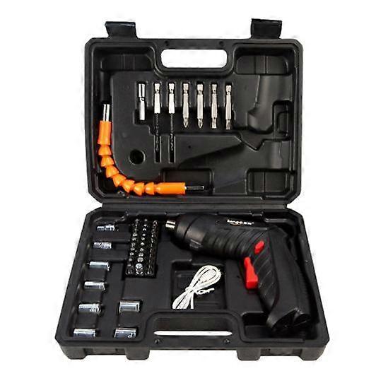 Electric Screwdriver Cordless Screwdriver Tool Rotated 90 Degrees with Rechargeable Battery 47PCS
