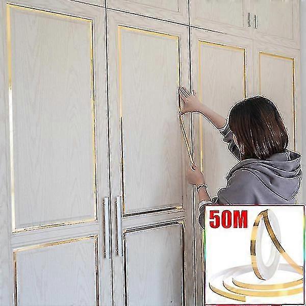 شرائط زخرفية ذاتية اللصق 50mdiy ، ملصقات حائط مقاومة للماء ، ملصقات حدودية