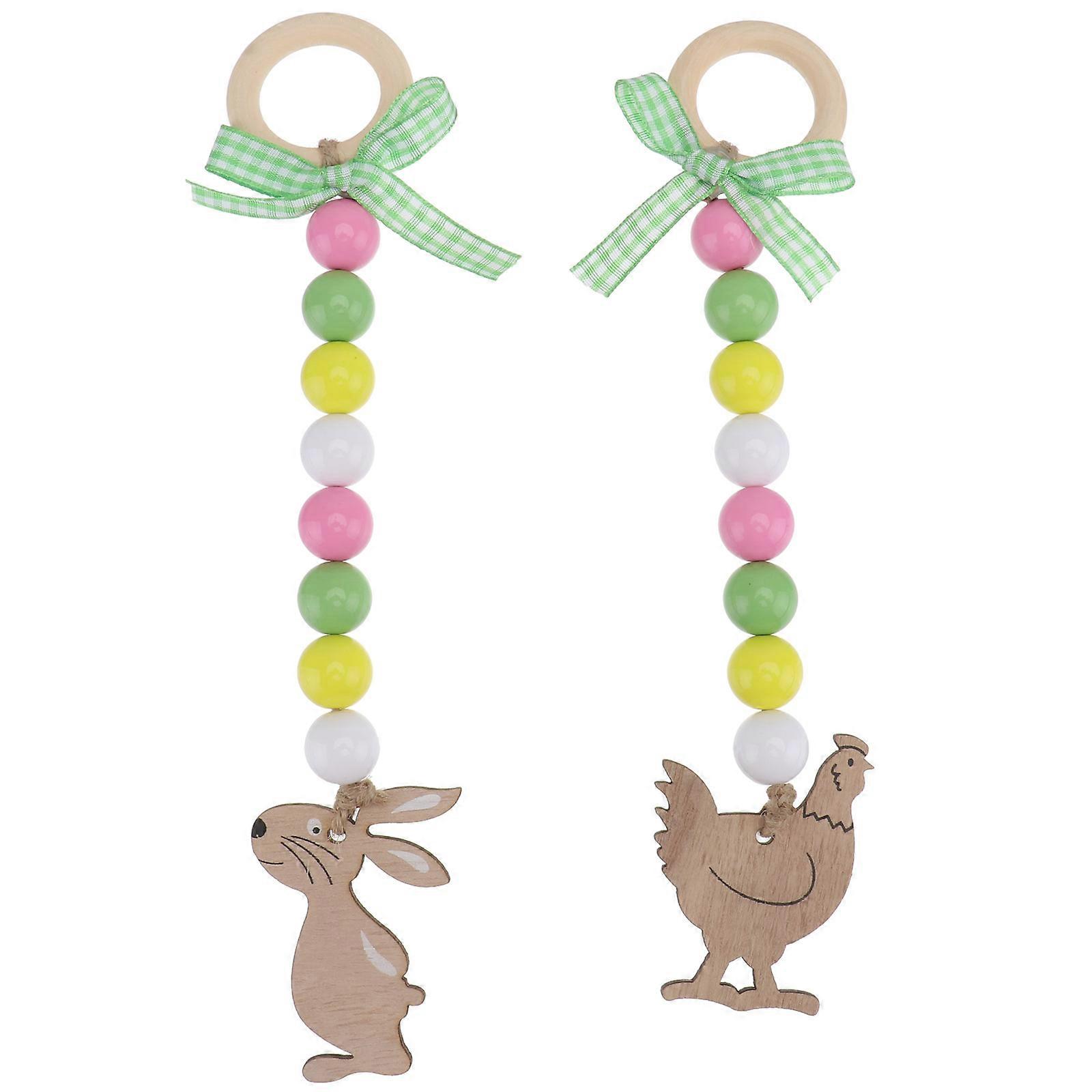2Pcs Creative Easter Beads String Pendant Hanging Accessory Decorative Pendant