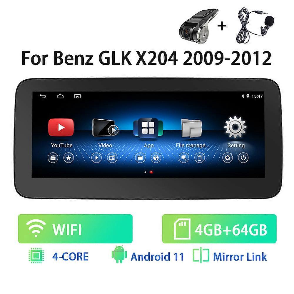Podofo Android 11 Car Radio For Benz GLK X204 2009-2012 Multimedia Player Car Stereo Carplay Autoradio GPS Navigation 4G