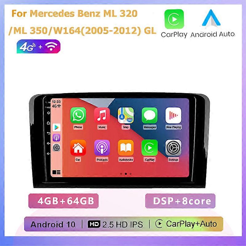 2DIN Car Radio Multimedia Player Carplay Auto GPS navigation For Mercedes Benz M-Class W164 2005-2012 GL-Class X164 ML GL350