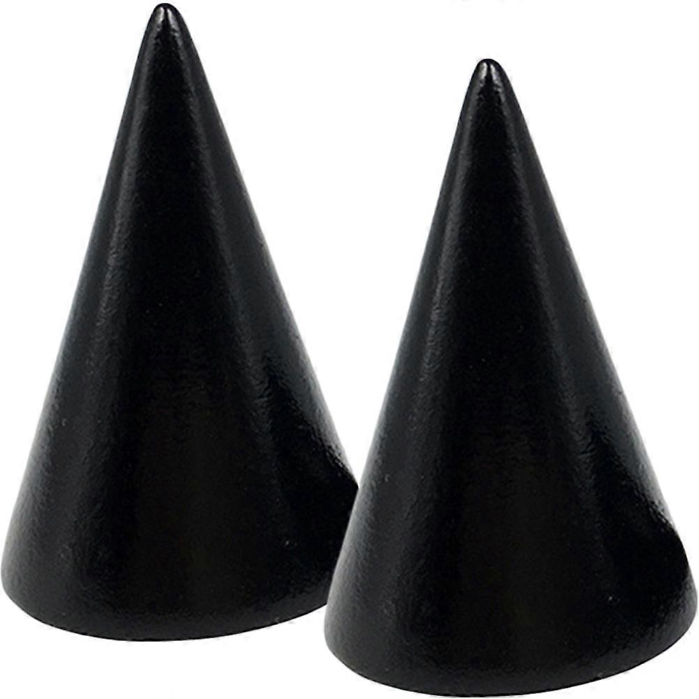 2pcs Wood Ring Rack Cone Shaped Ring Display Stand Home Ring Display Racks