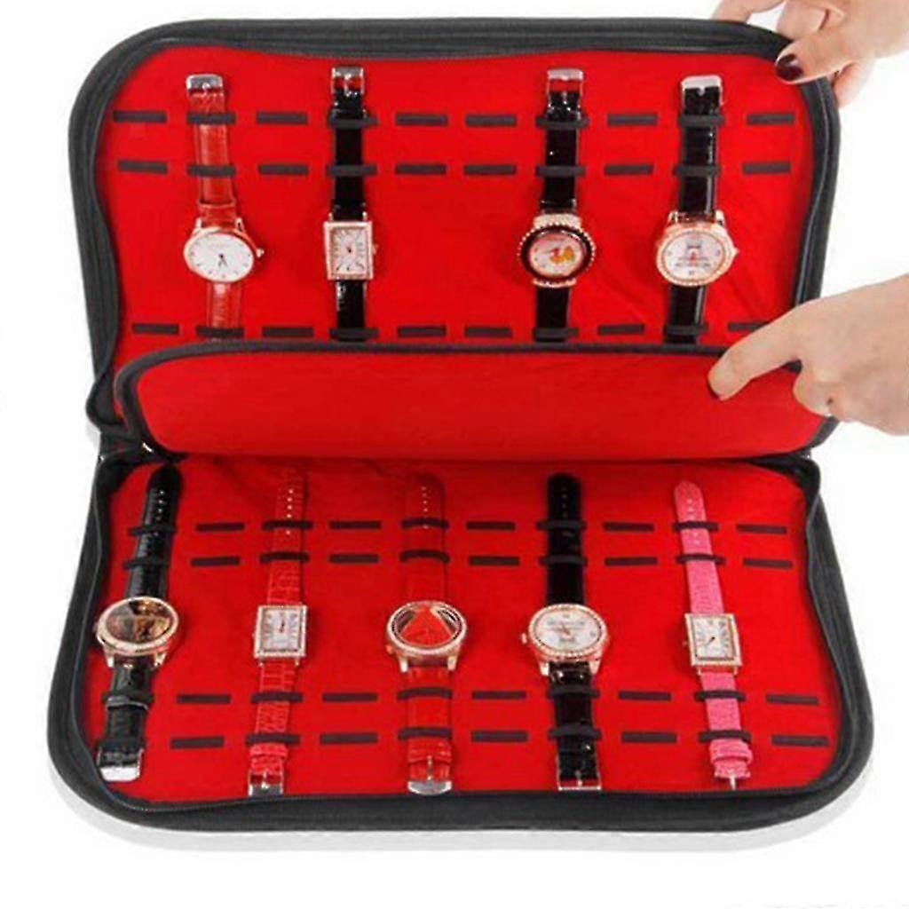 20 slot Zipper Watch Storage Case Display Jewelry Holder Accessory
