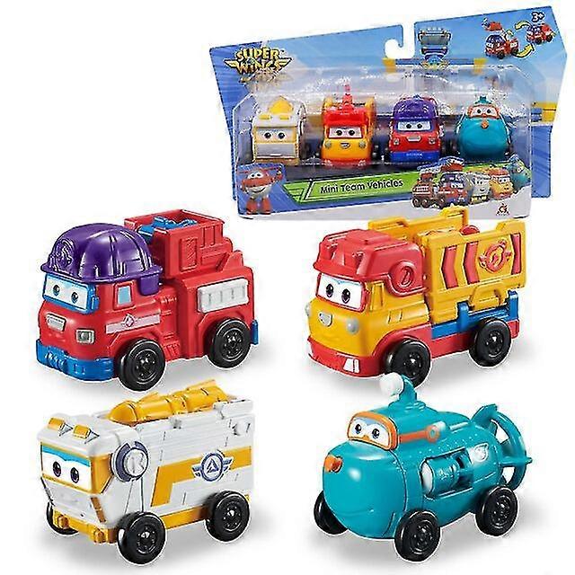 Mini Team Rescue Vehicles Rover Sparky Remi Willy Transforming Action Figures Robot Transformation Kid Toy Gift 4pcs