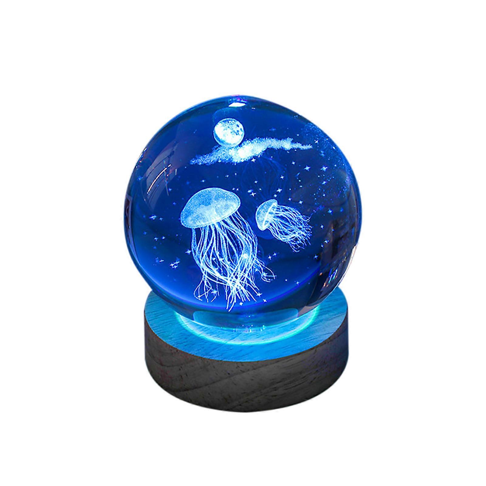 3D Glowing Planetary Galaxy Astronaut Crystal Ball Night Lights, LED Night Light Projector, Multicolor Change LED Galaxy Starry Light Projector for Be