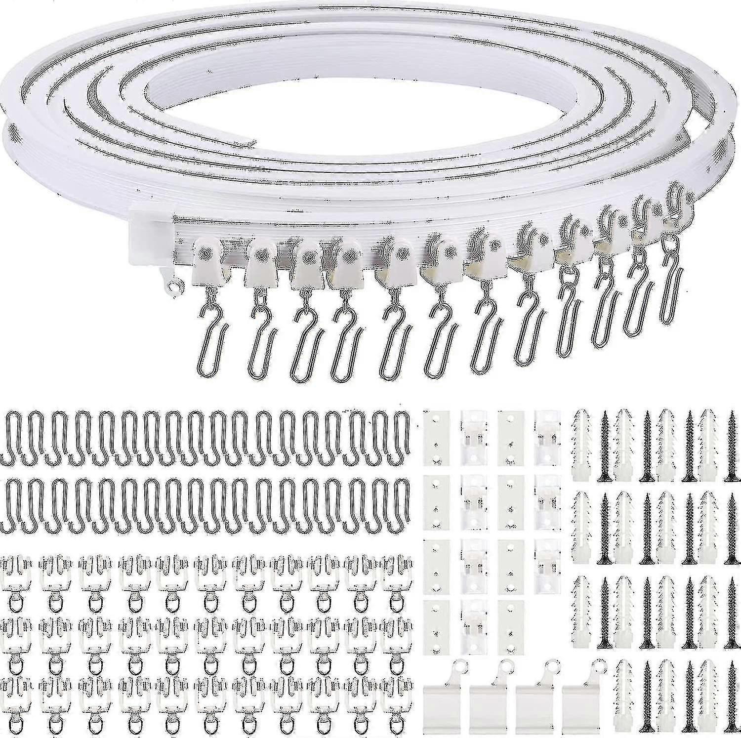 5 Meters Bendable Ceiling Curved Curtain Track Flexible Ceiling Curtain Mount Soft Windows Curved Track For Curtain Rail With Track Curtain System Bed