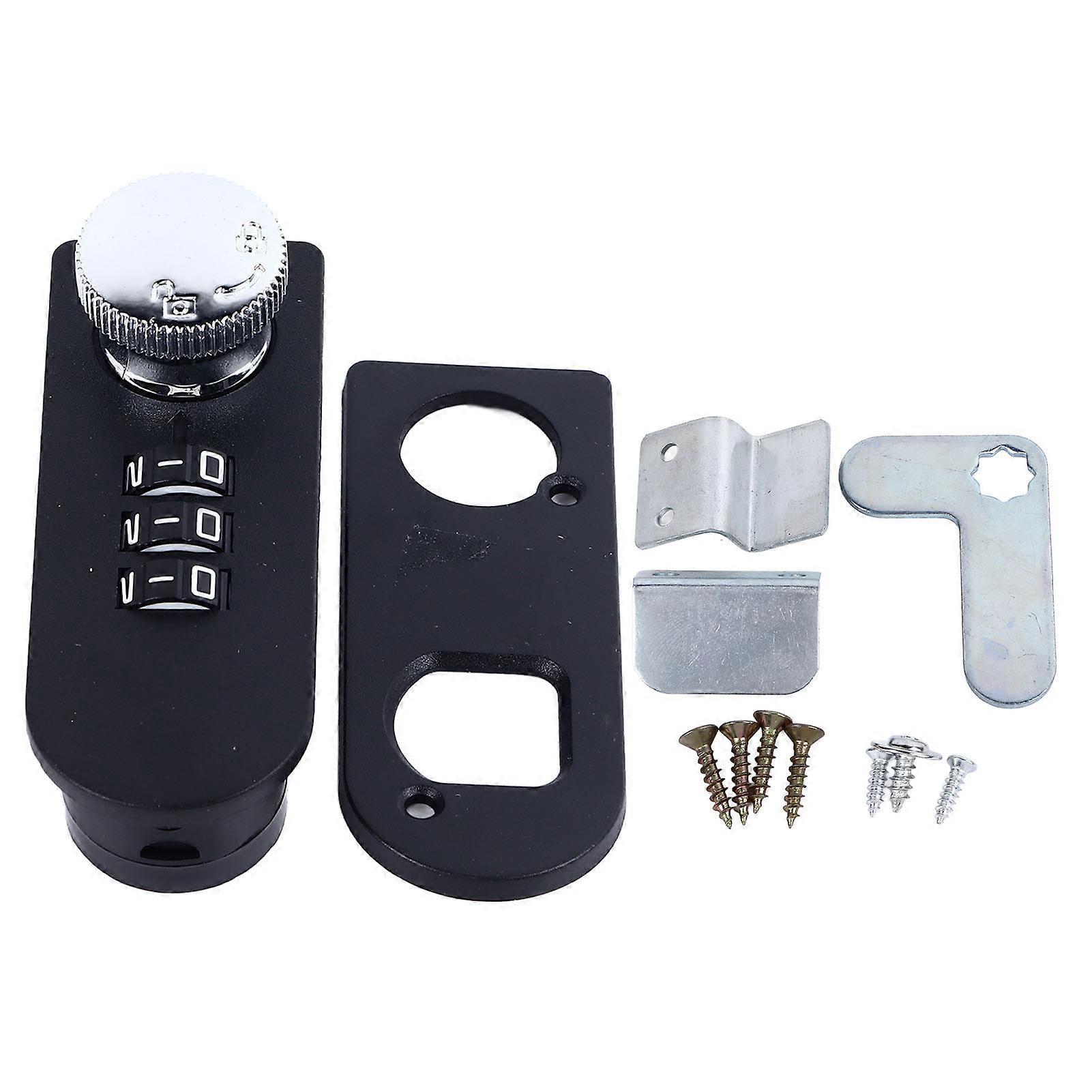 Combination Cabinet Lock Resettable 3 Digit Mechanical Password Lock for Drawers Wardrobes Door to Door Mounting