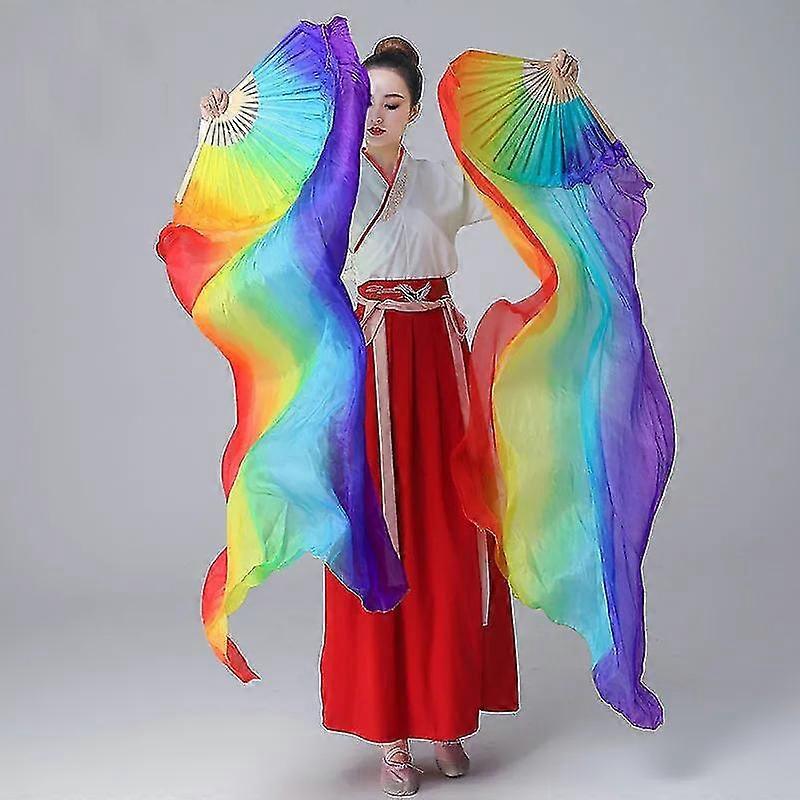 Colourful Dance Fans Satin Performance Fans Belly Dance Indian Dance Festival Party Stage Performance Props
