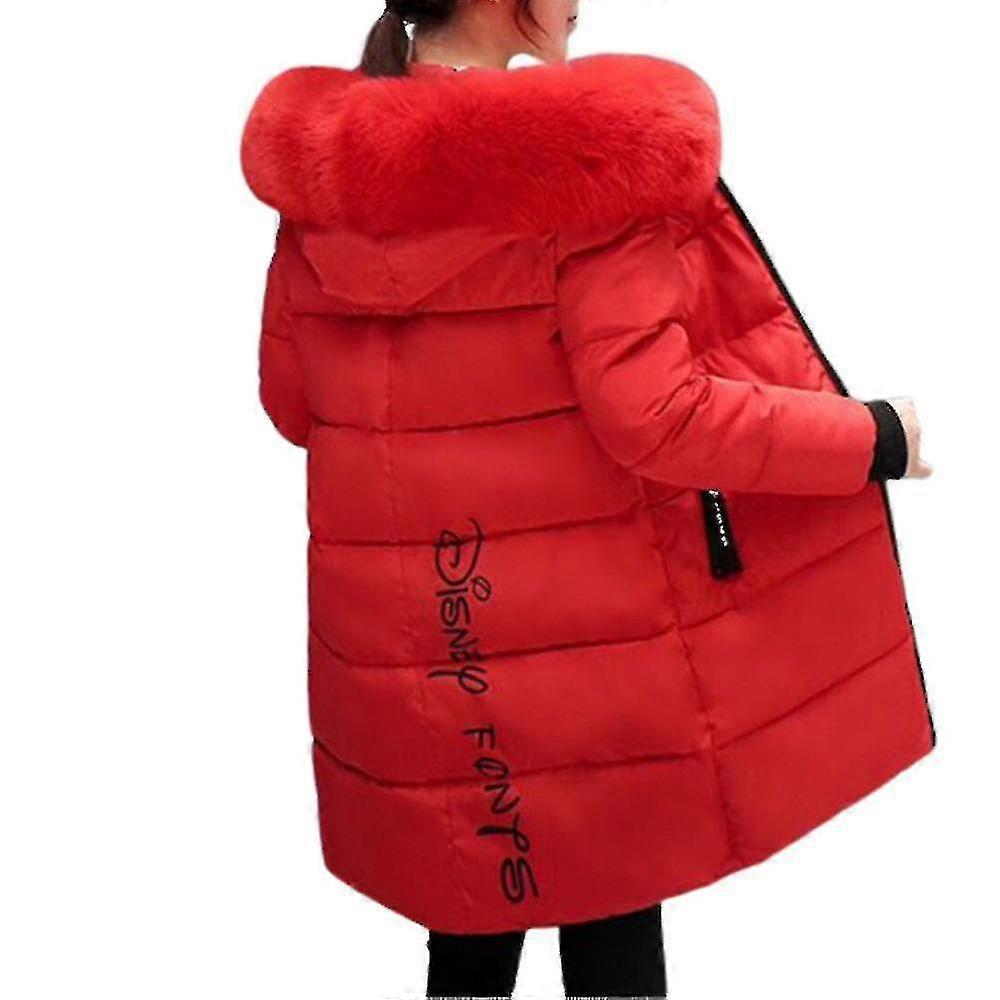 Pufferjassen voor dames winddichte middellange jas met rits en capuchon