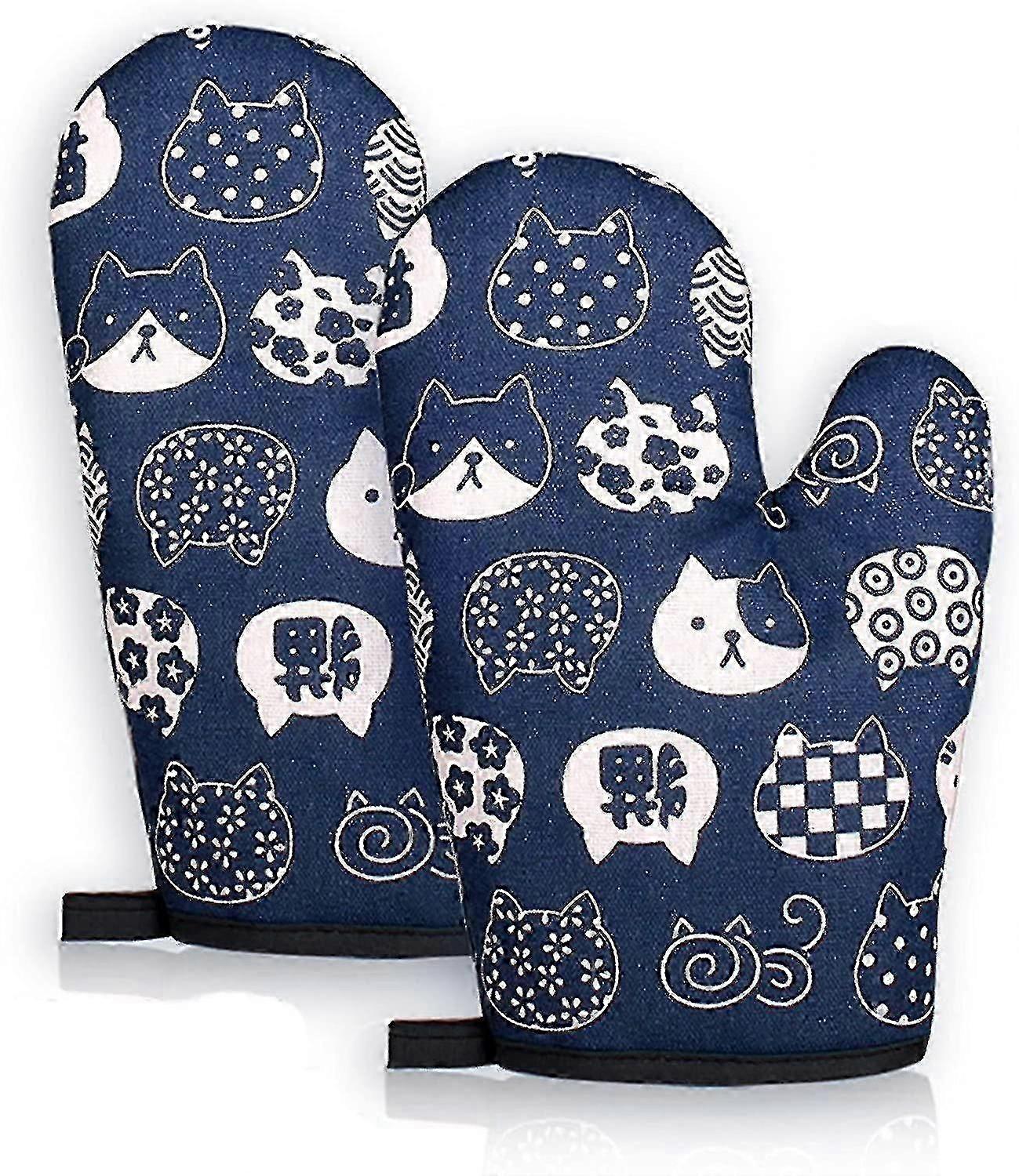 Durable Lucky Cat Microwave Gloves for Safe Cooking and Baking