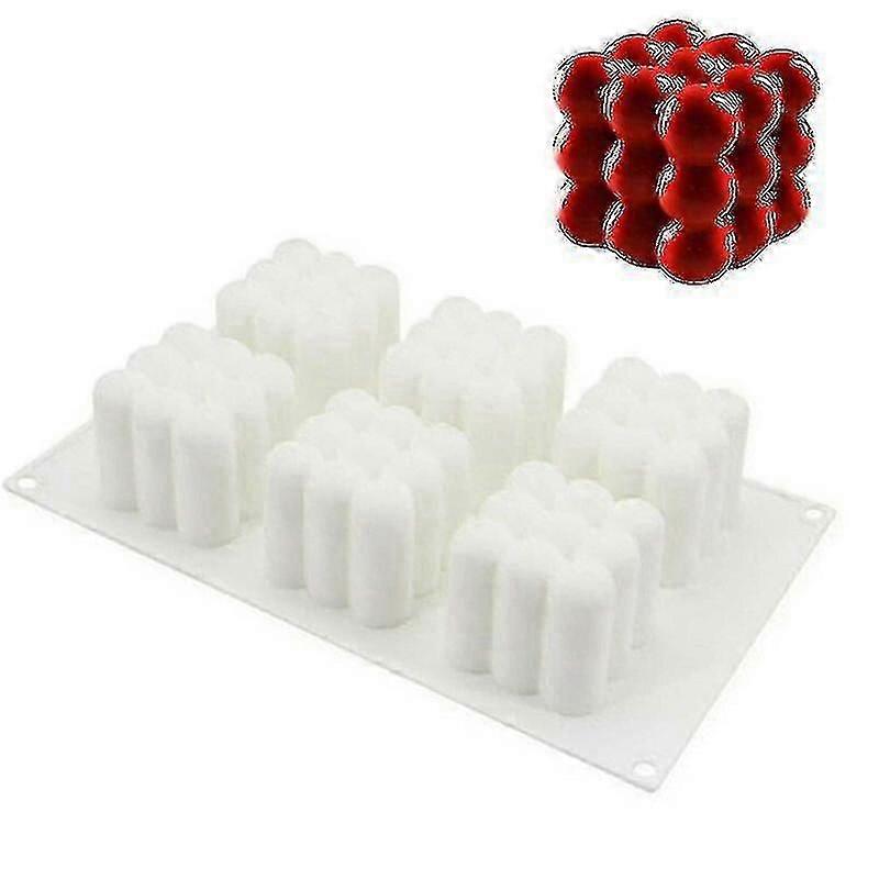 Candle Plaster Moulds Silicone Square Bubble Cake Cube Dessert