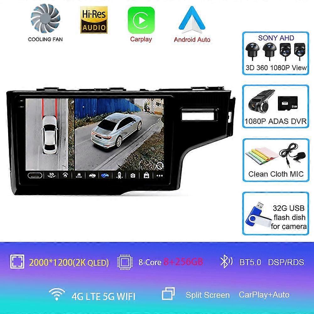 Autoradio Android 14 Carplay Per Honda Jazz 3 2015-2020 Fit 3 Gp Gk 2013-2020 Rhd Lettore Video Multimediale Stereo Gps Unità Principale