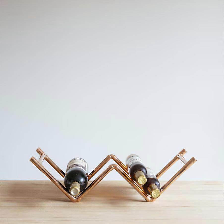 Handcrafted Copper Wine Rack | Handmade Minimalist Wine Holder
