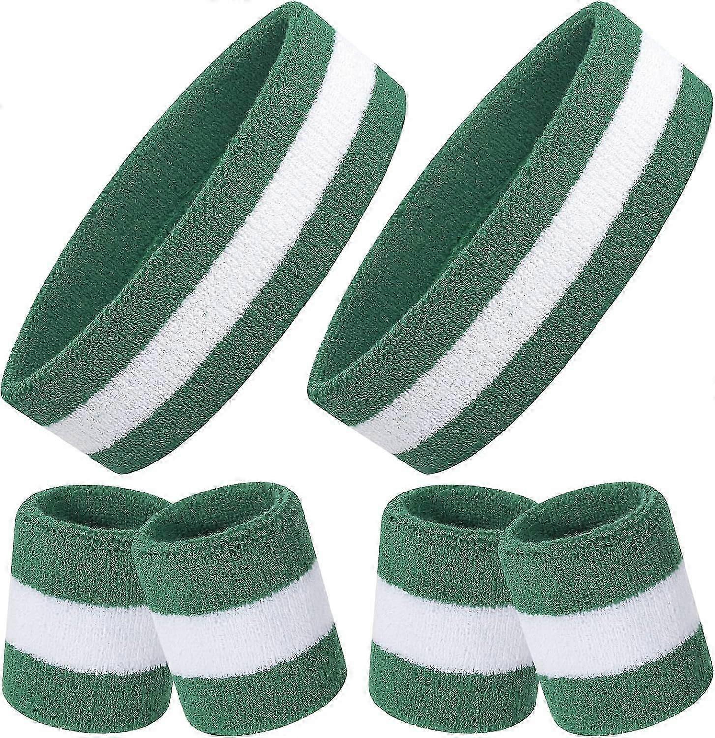 6ピーススウェットバンドセット - ジムワークアウト&ヨガ、サッカー、野球、バスケットボール、サッカーボー用のスポーツヘッドバンド2個とリストバンド4個を含むセット