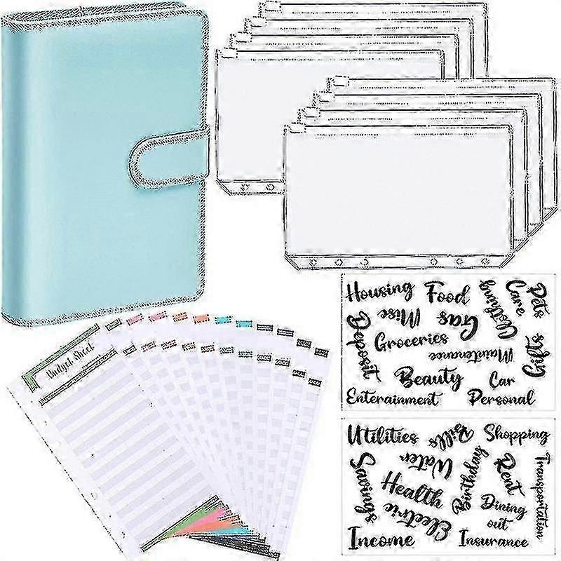A6 Binder Budget Planner Notebook Covers Folder Size 6 Hole Pockets Plastic Zipper Money Saving