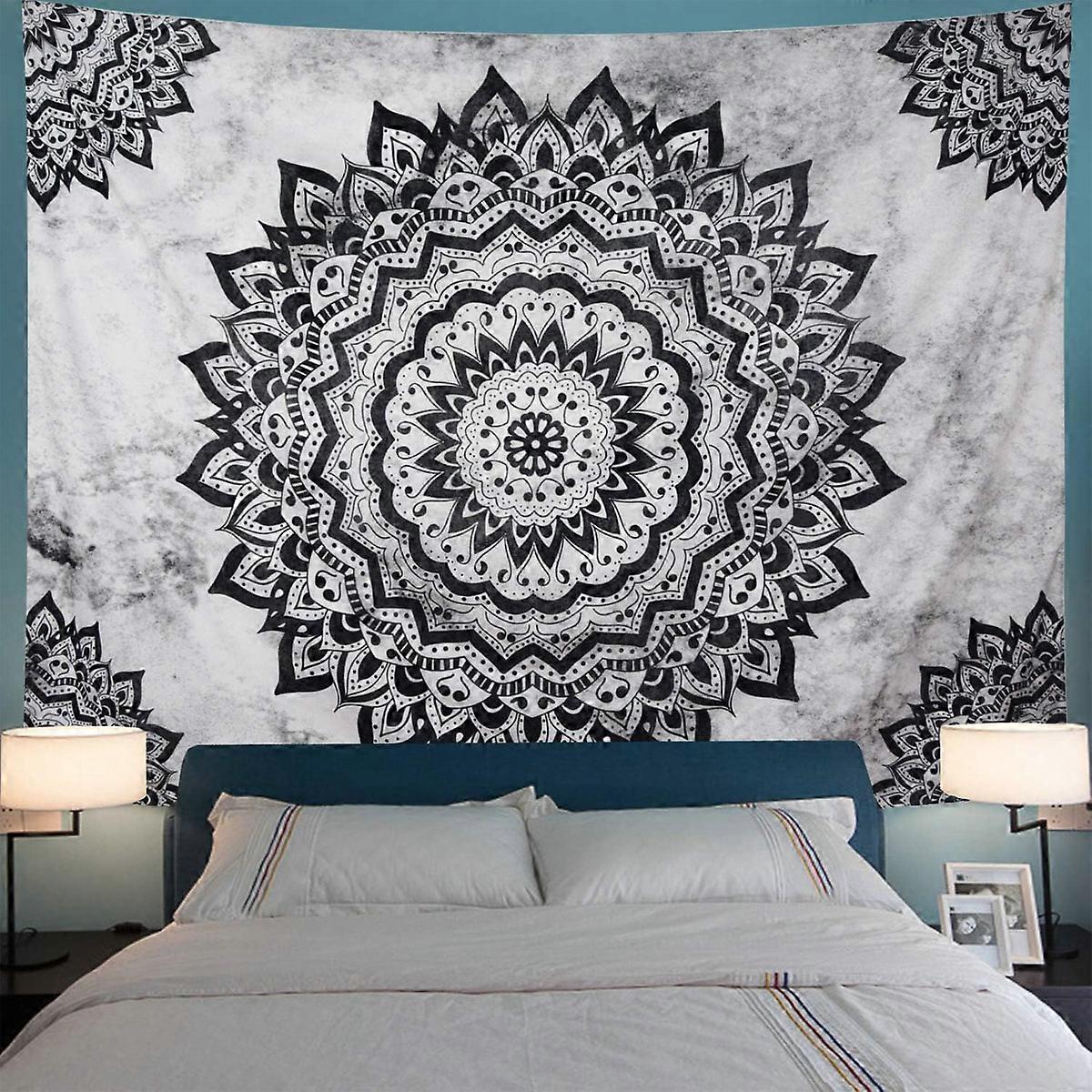 Tapiz con estampado de flores mandala