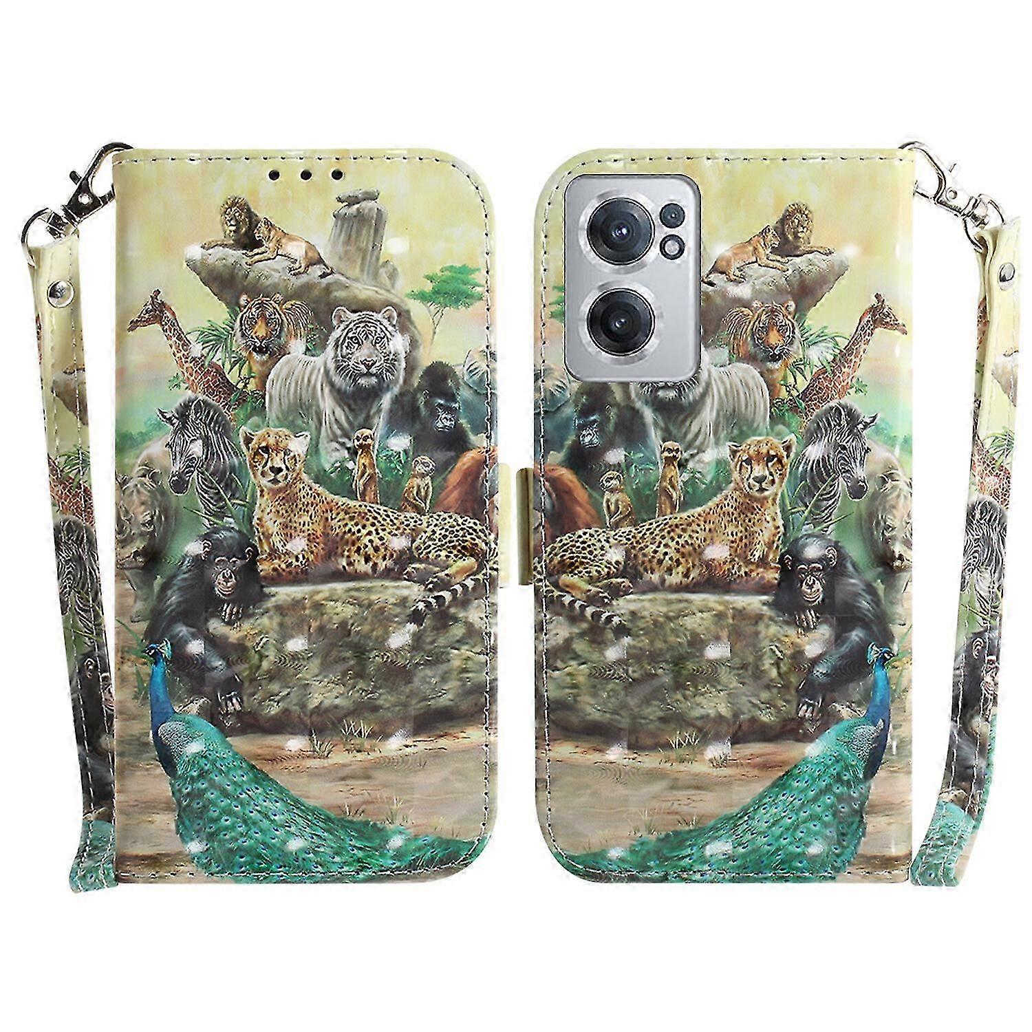 Compatible with OnePlus Nord CE 2 5G 3D Print Full Stylish PU Leather Wallet Bookstyle Magnetic Flip Case with Strap