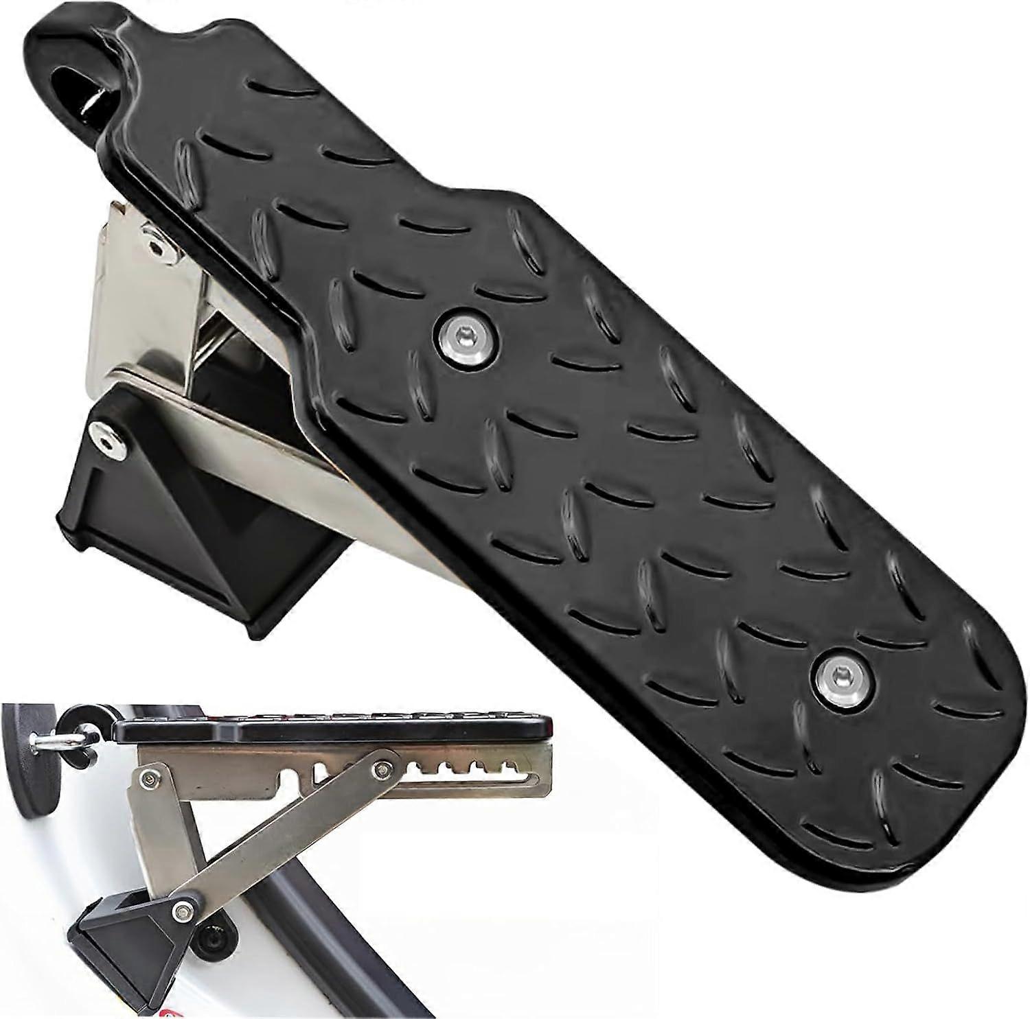 1PCS Foldable Car Step: Car Door Step, Portable Door Pedals with Buffer Cushion, Folding Car Pedal Universal Step, Black(Max Load 250KG)