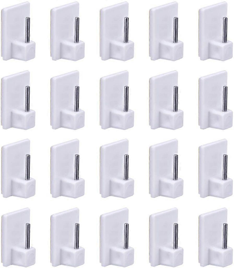 20 x curtain hooks, adhesive hooks, self-adhesive hooks, white for curtain rods, display rods, curtain holders