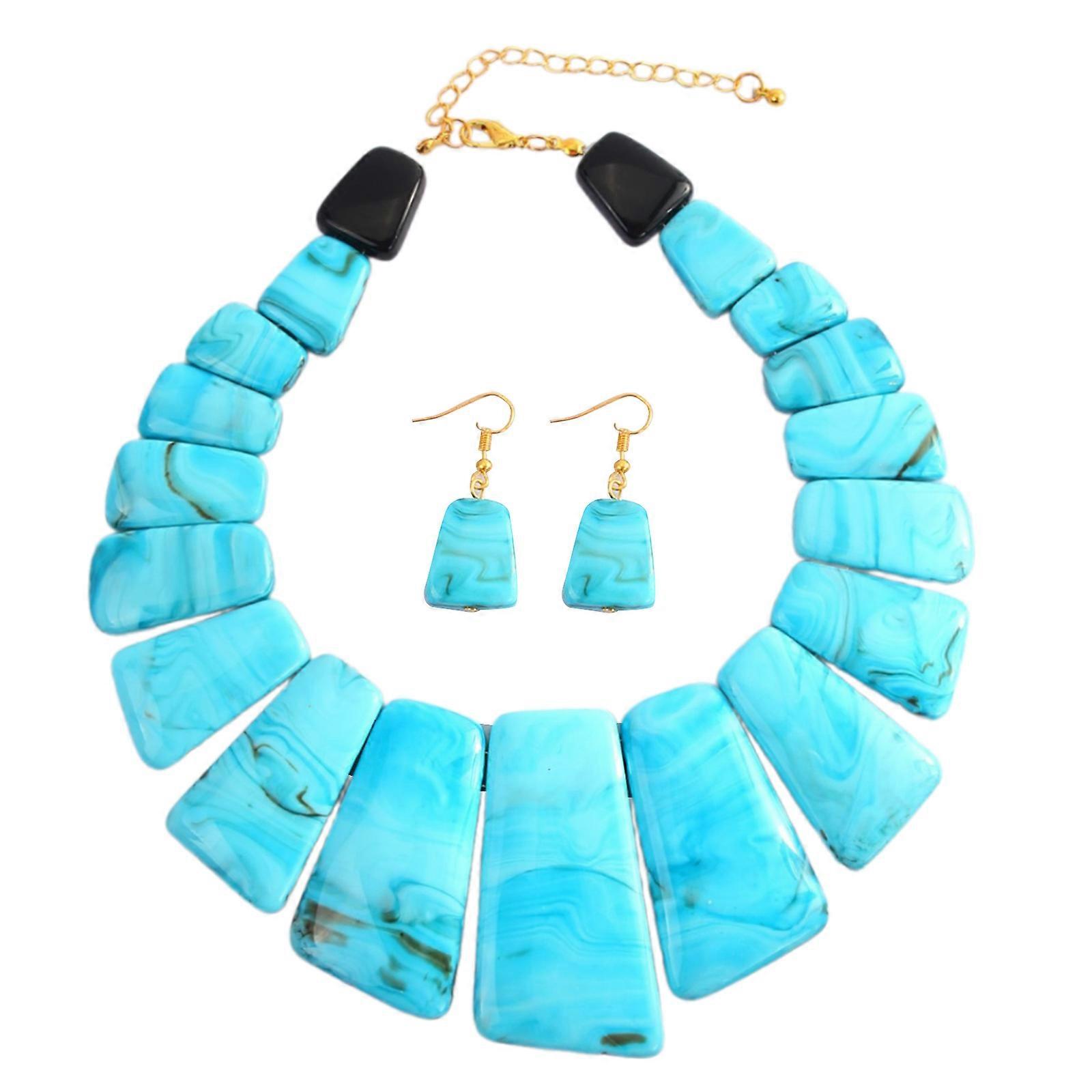 Élégant collier en résine et boucles d’oreilles ensemble de bijoux artistiques en résine comprenant un collier et des boucles d’oreilles pour les enthousiastes de la mode