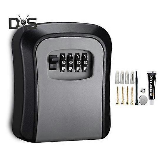 1 Set Key Lock Box Large Capacity High Strength Good Security Non-breakable 4 Digit Combination Password Lock Safe Home Supply