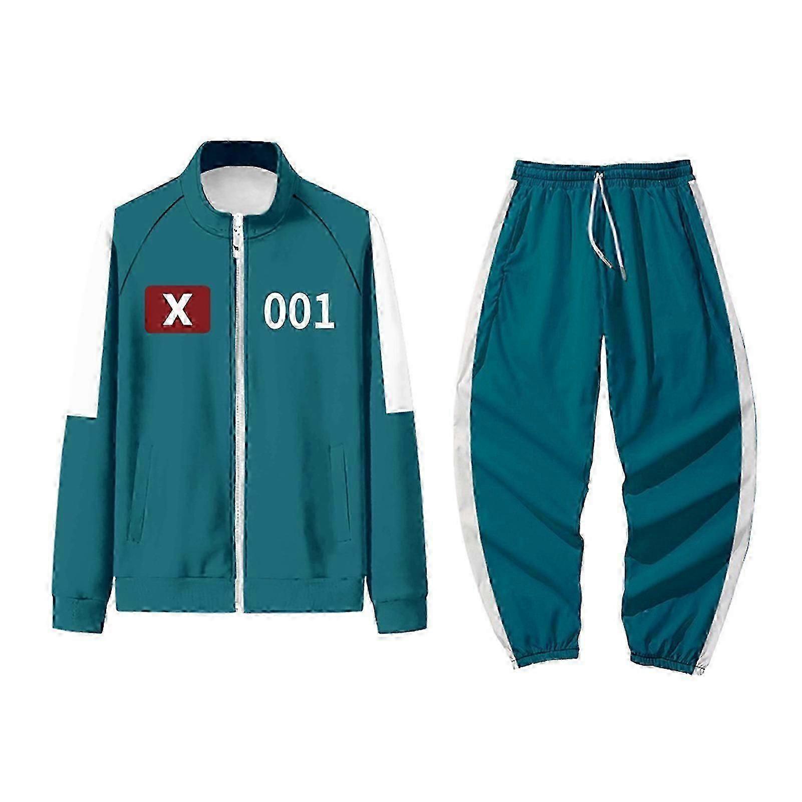 תחפושת משחקי דיונון, חליפת מסלול משחקי דיונון, סט תחפושות משחק עממי קוריאני, לאוהדים, קוספליי ואירועי נושא, תלבושת משחקי דיונון 456 למבוגרים