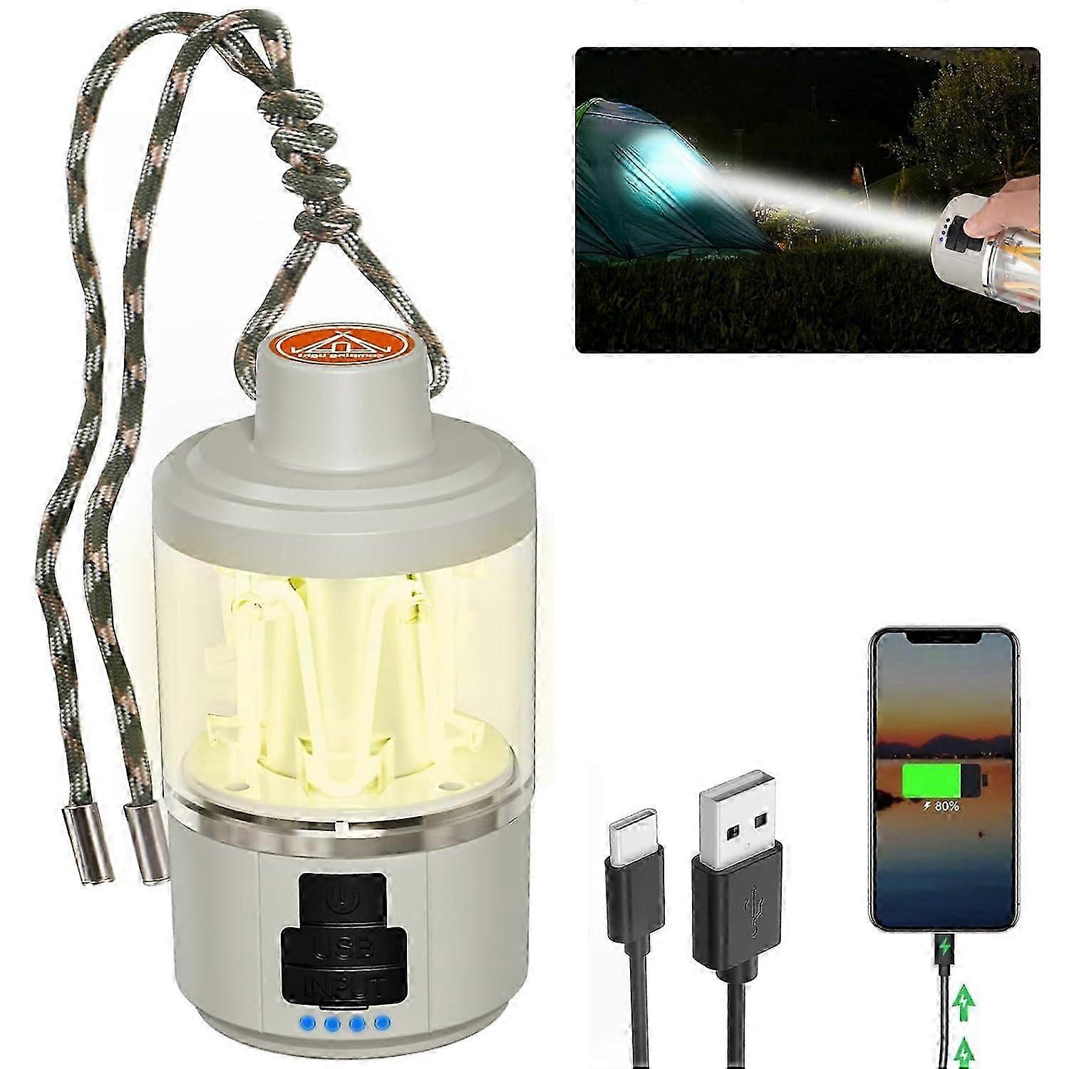 3 In 1 Camping Lantern, Led Camping Lighting Rechargeable,portable Battery Emergency Light, Suitable For Power Outage, Camping