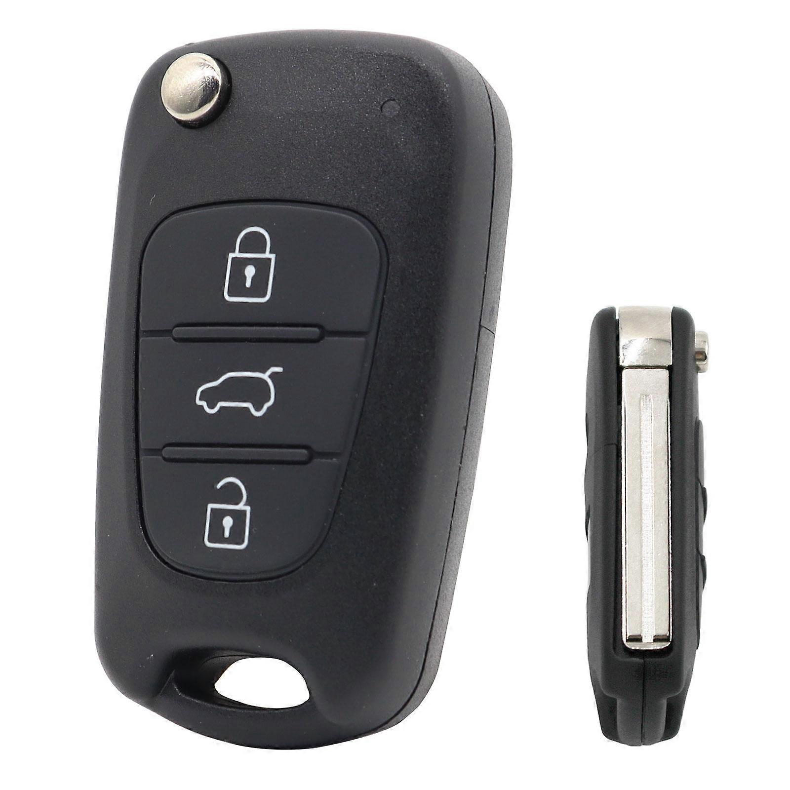 Carcasă cheie auto cu 3 butoane Remote Flip Key Fob Shell Capac cheie auto cu lamă netăiată pentru Hyundai i10 i20 i30 ix35 ix20 Elantra Înlocuire