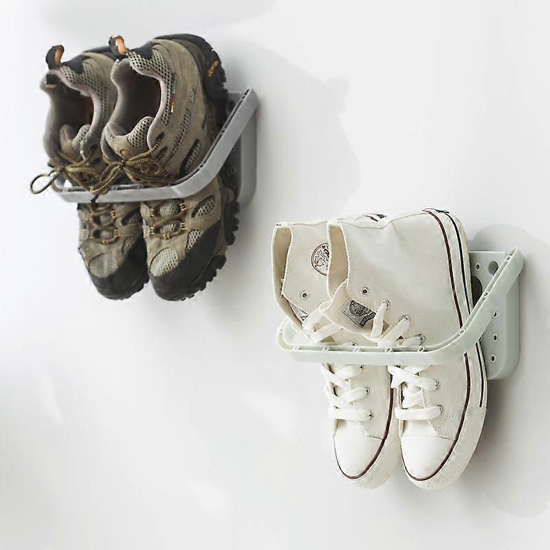 Foldable shoe rack, wall mounted shoe storage shelf
