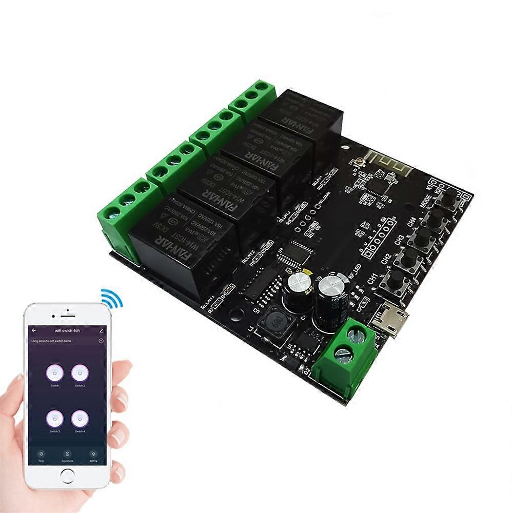 WiFi Relay Tuya Smart Switch Module 4 Channel APP Remote Control Timer DIY Inching Self-Locking