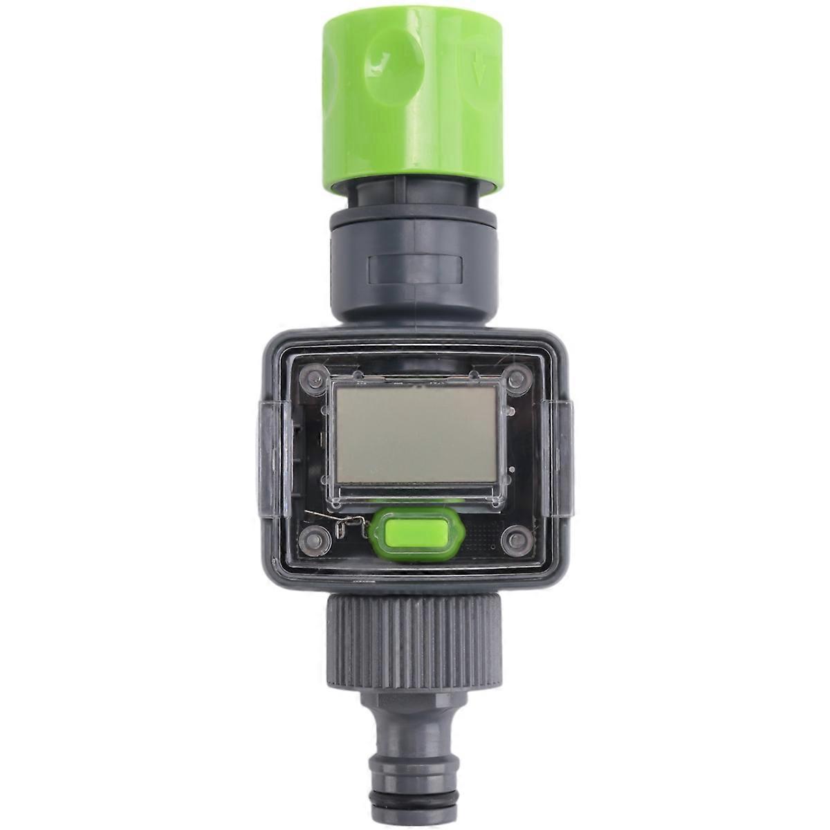 Digital Water Flow Meter IPX6 Outdoor Garden Hose Water Calculate Consumption Water Flow Rate 3/4inch Thread Connectors
