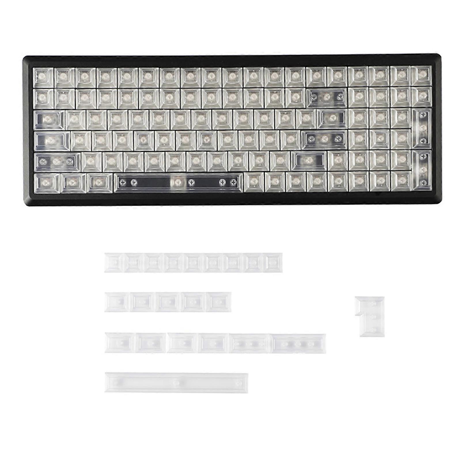 122PCS Mechanical Keyboard Keycaps DSA height Translucent Keycap Set for Mechanical Keyboards 7U Space bar keycap  transparent