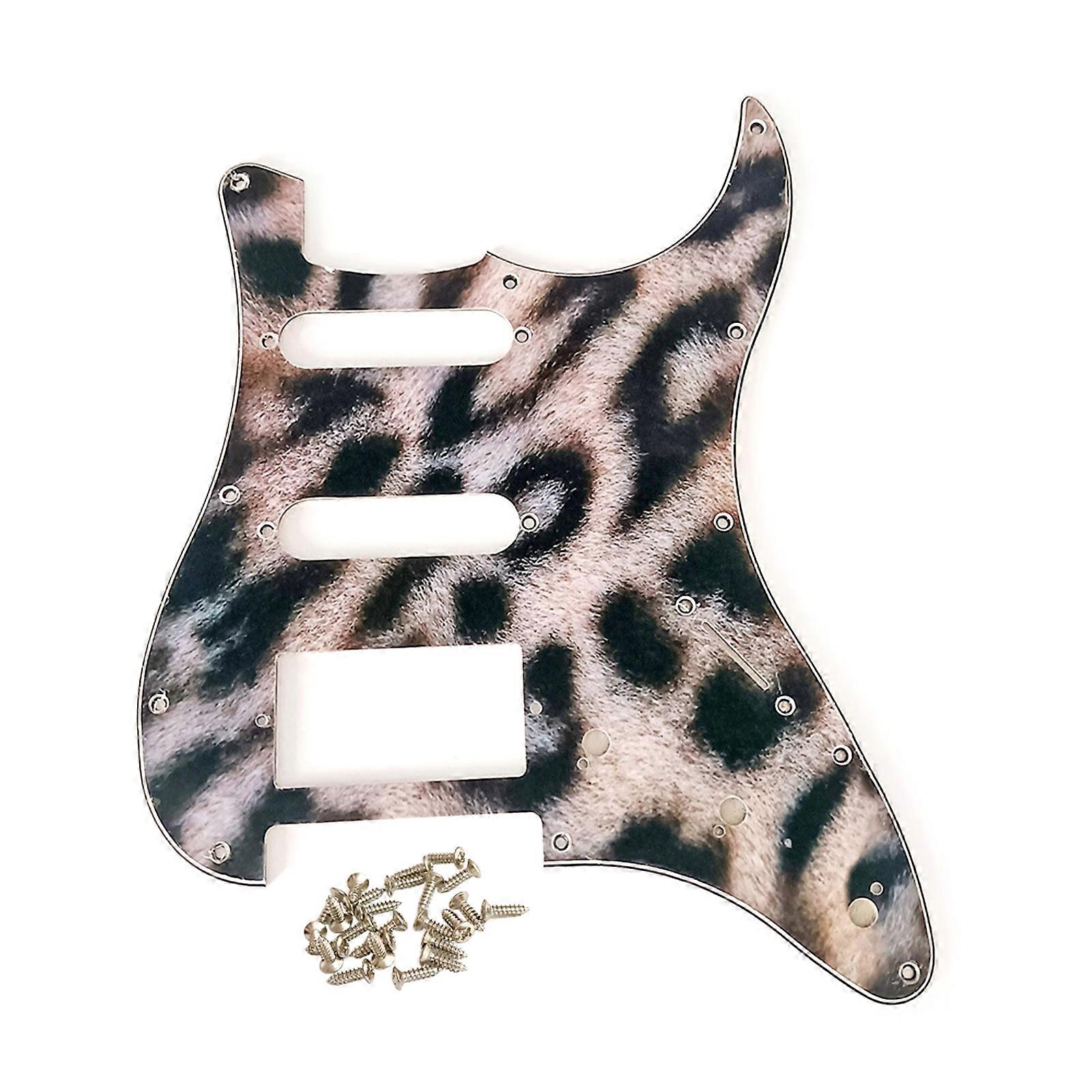 Standard 11 Holes 6 Strings Guitar SSH Pickguards Fit for Modern Guitar Bass Style Pickguard Guard Scratch Plate Screws leopard print 1