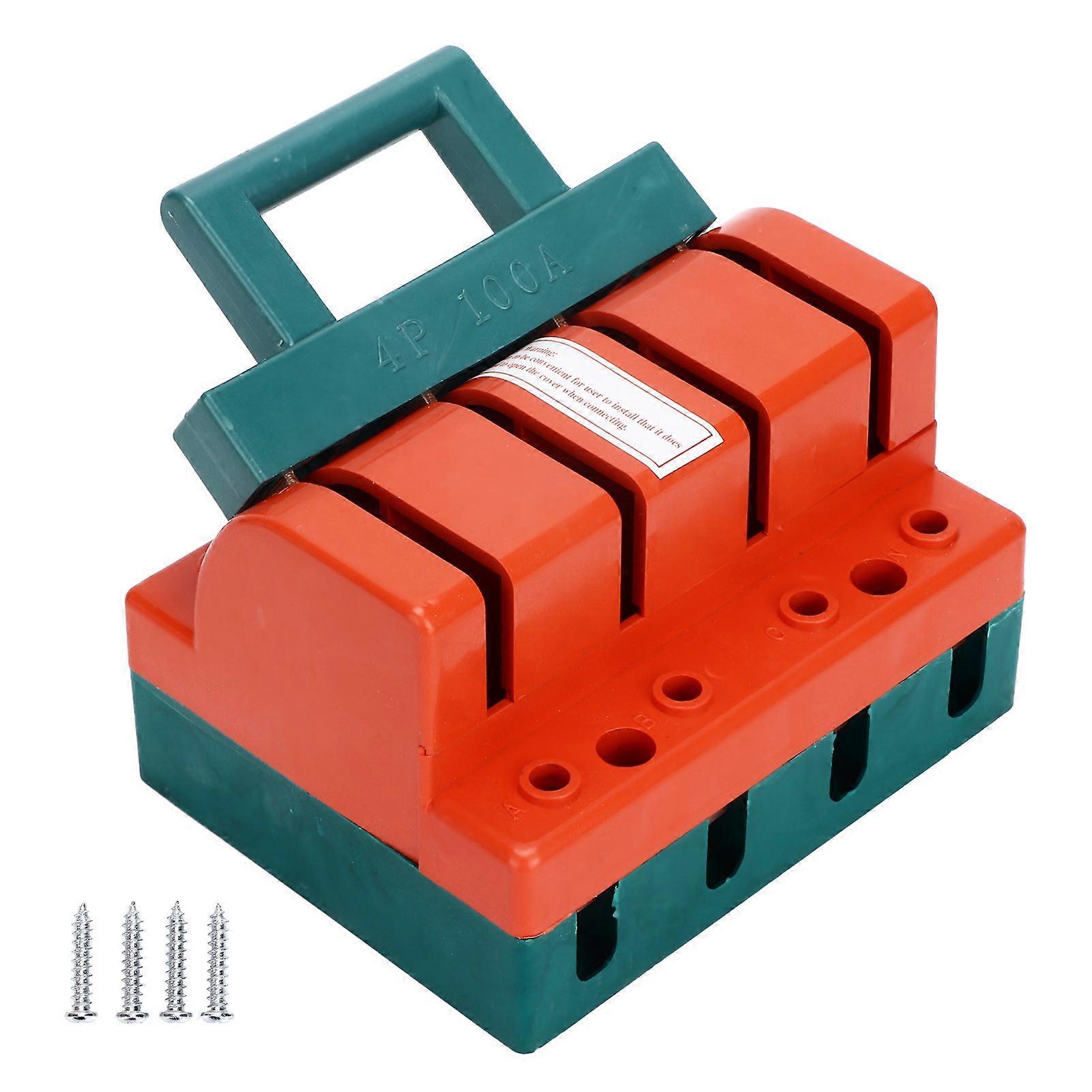 Knife Safety Switch 4P Single Throw 100A AC 380V Terminal Connection Disconnect Knife Switch for Power Switches