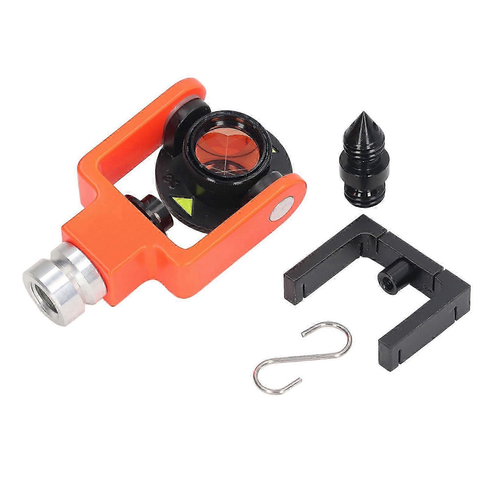 Mini Prism System Kit Reflector Heavy Duty Copper Coated for Total Station with S Hook Bracket for Engineering Survey