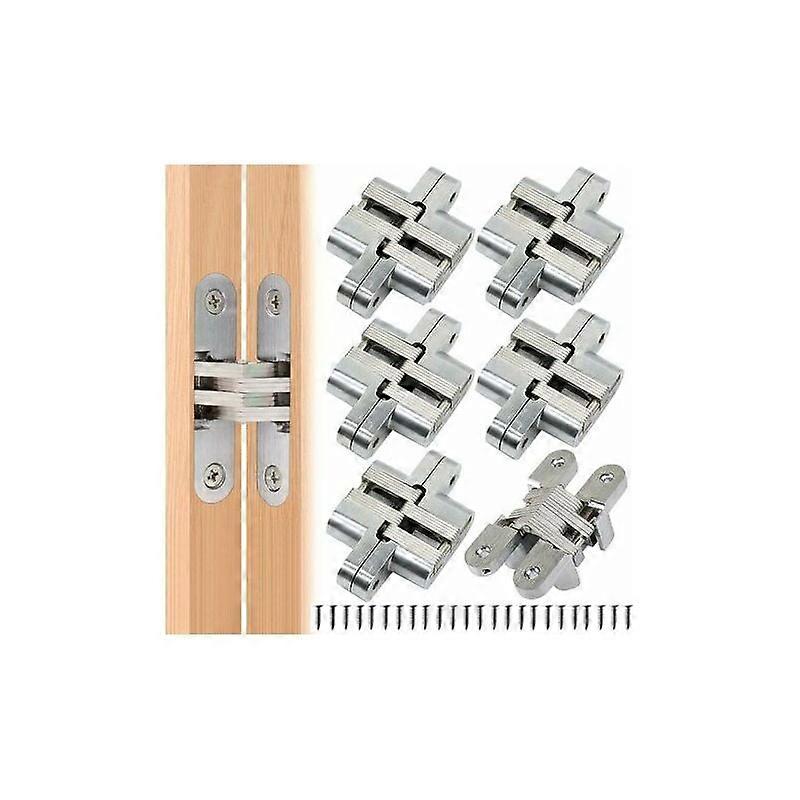 Cold Rolled Steel Hidden Hinges for Furniture, Flexible Opening and Closing with Internal Roller Track Design, Set of 6 Pieces