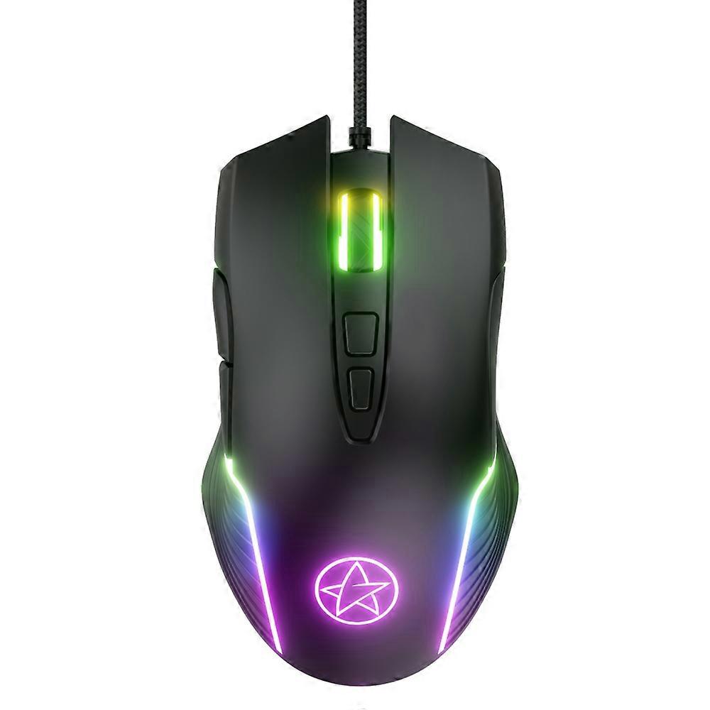 Silent Click Gaming Mouse with Programmable Buttons, Ergonomic Design for Windows PC & Laptop, High Precision Sensor & RGB Backlit, Weight