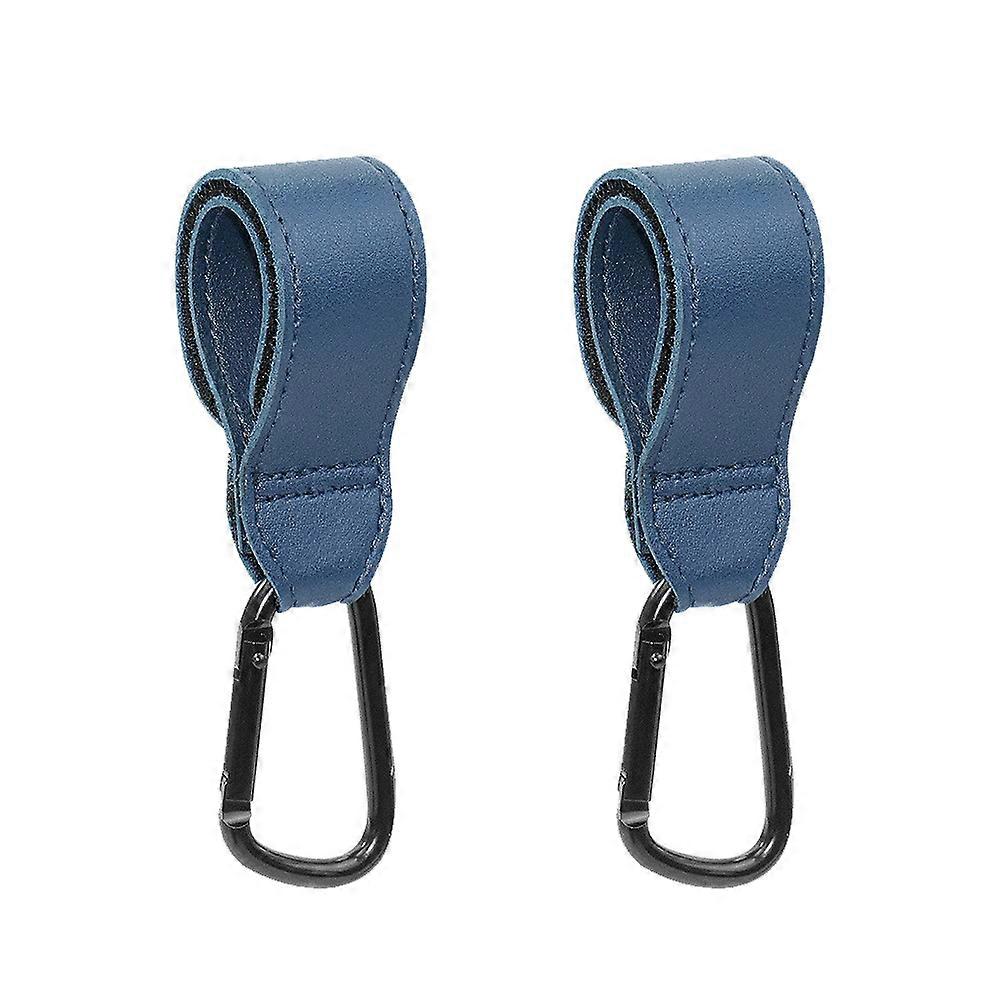 Premium Vegan Leather, Multipurpose Stroller Hooks for Cars and Bicycles, Portable Stroller Bag Hook with Strong Hook and Loop Straps for Diaper Bags
