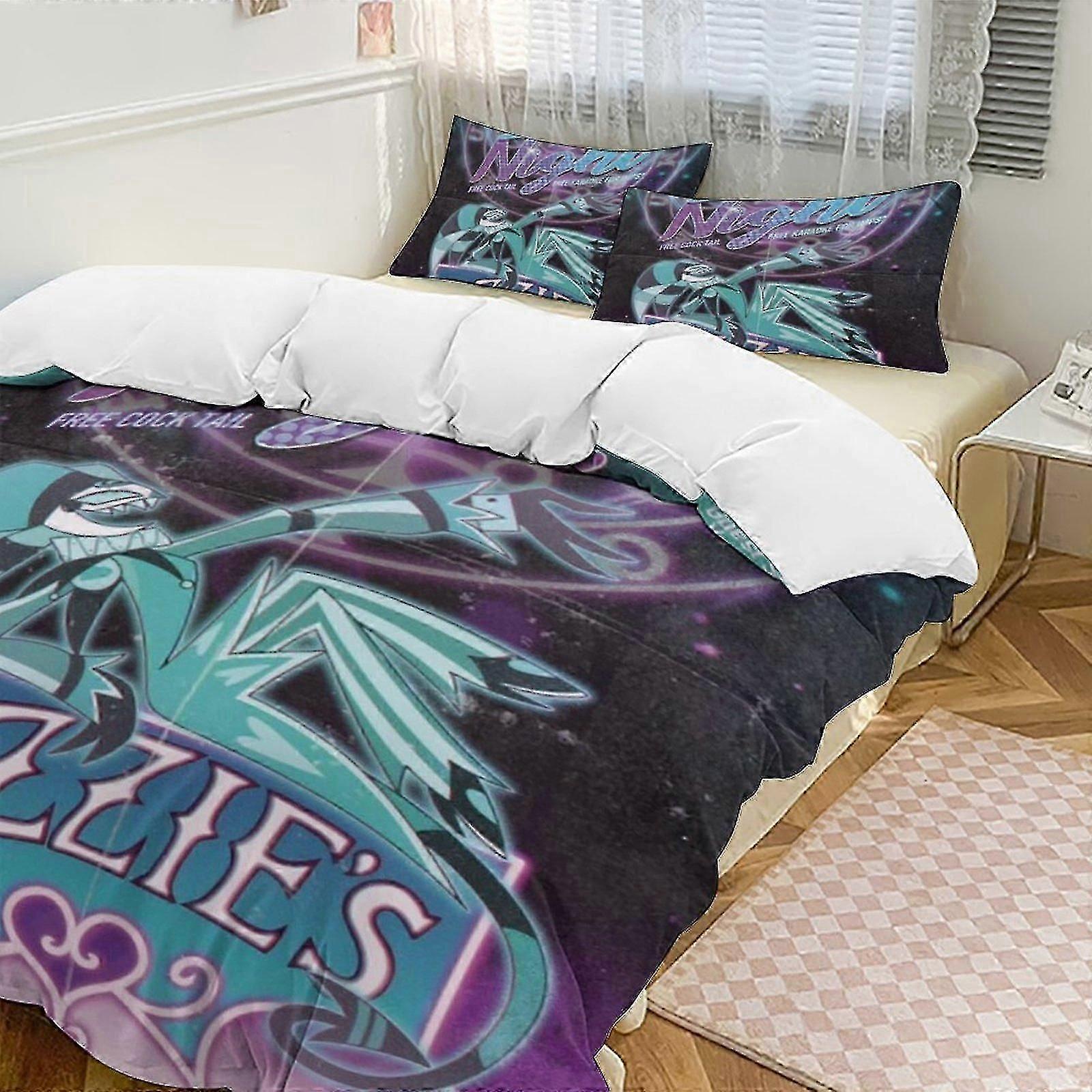 n216 Lakan Hazbin Hotel Påslakan Påslakan i mikrofiber Sängkläder, (1 Påslakan och 2 örngott) Lakan iiv216