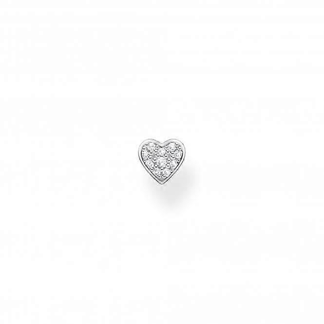 Silver Zirconia Heart Single Ear Stud H2145-051-14