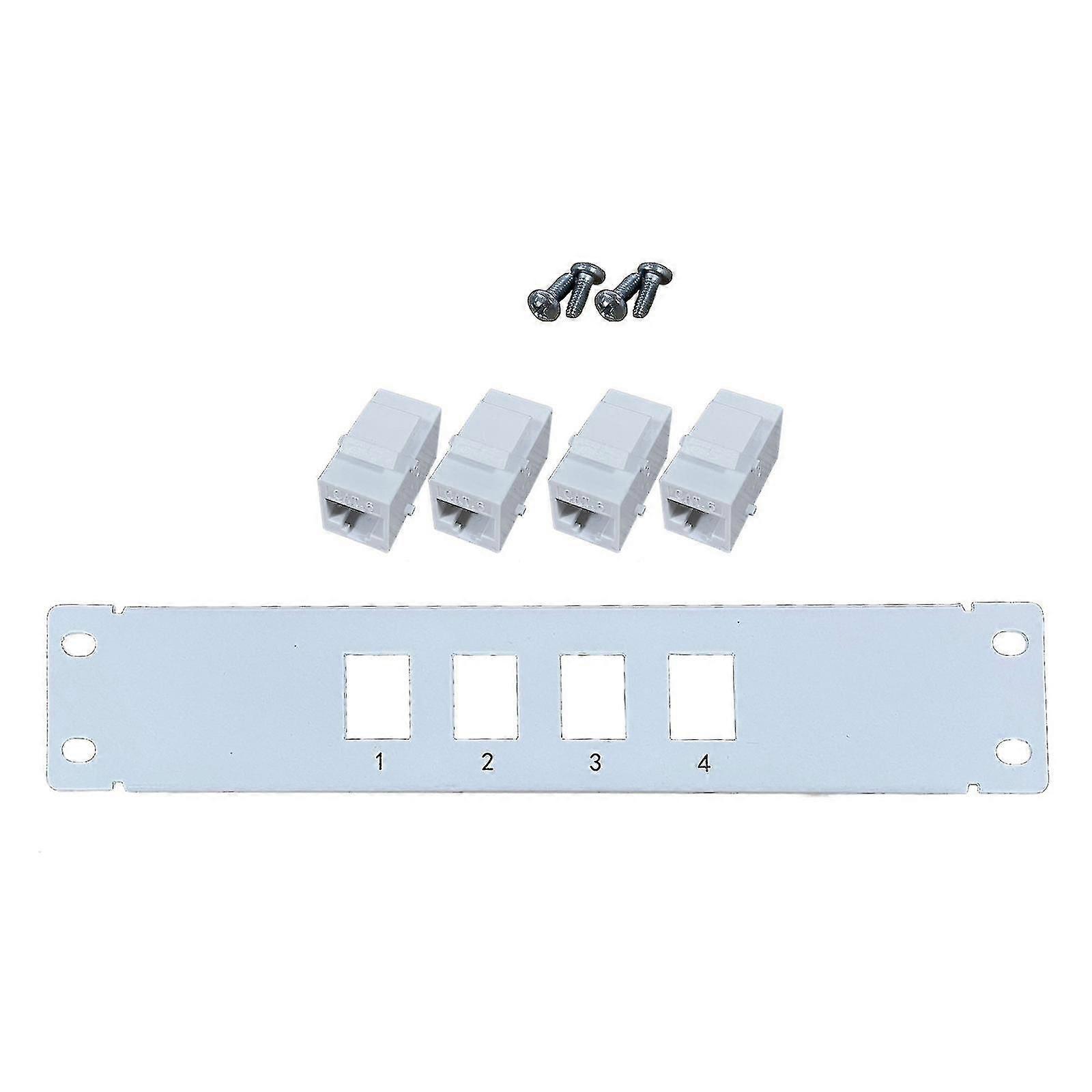 4-port Cat6 Unshielded Patch Panel Rackmount 4 X Gigabit Rj-45 Ethernet Ports