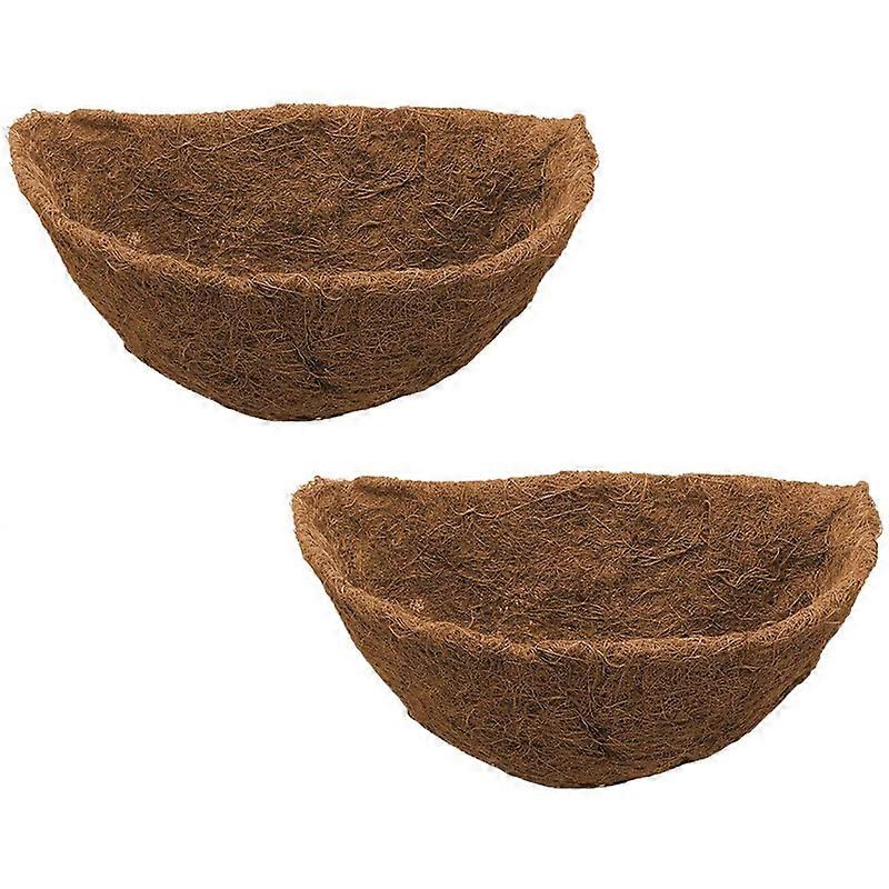 Half Circle Planter Coco Fiber Liners for Wall Baskets 2Pack 14 Inch