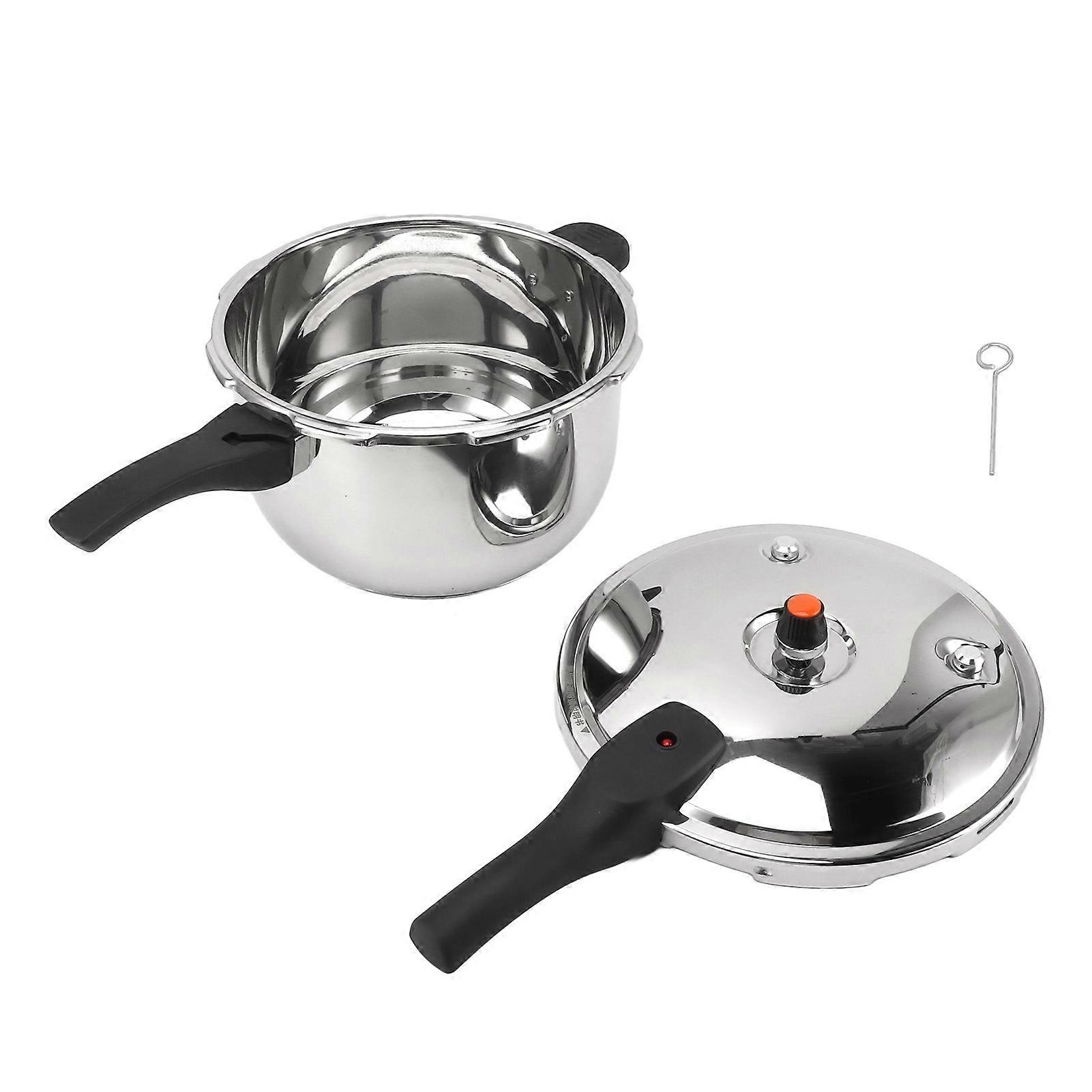 Pressure Cooker Stainless Steel Explosion Proof Multifunctional with Safety Valve 80KPA Security Handle Pressure Cooking Pot 4L Diameter 20cm / 7.9in