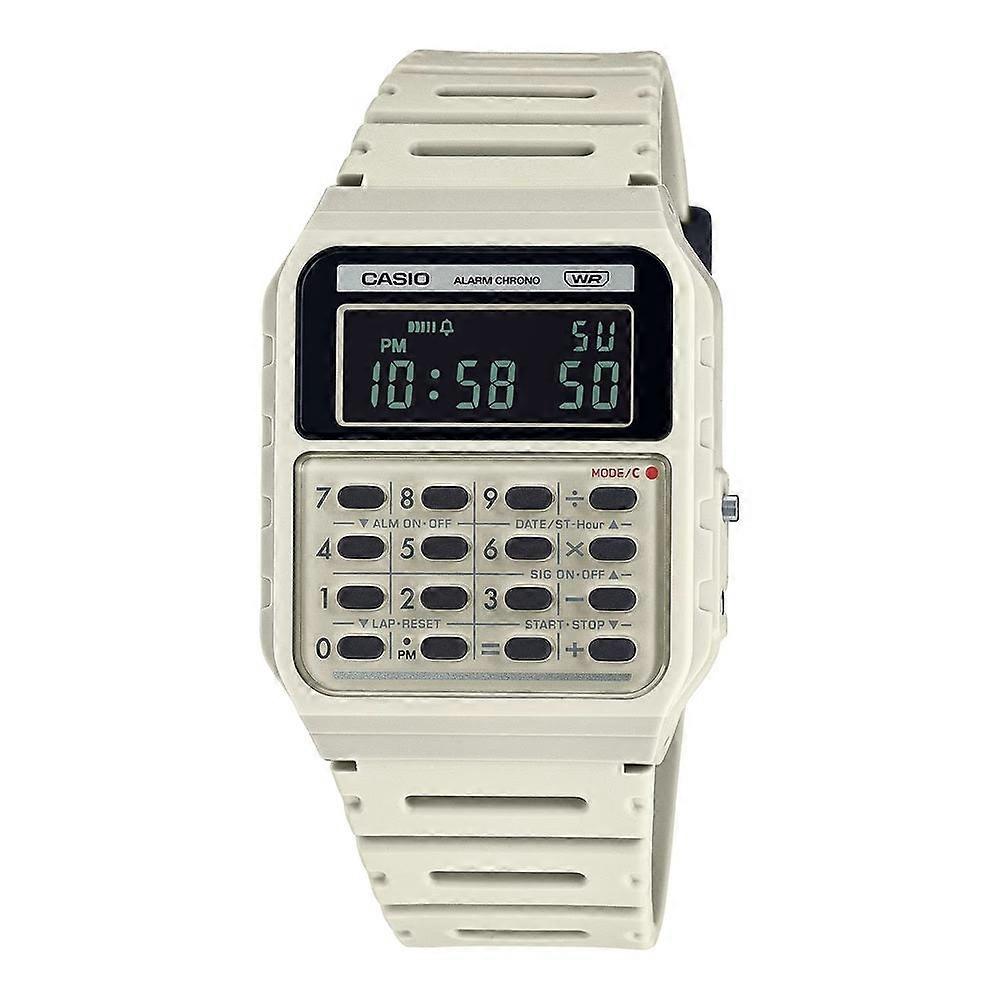 Casio Ca-53wb-8bef Unisex Digital Calculator Watch - Ivory Resin Strap